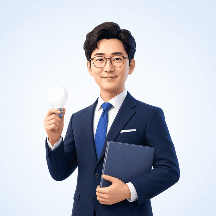 특허 전문가를 표현한 가상 캐릭터 일러스트