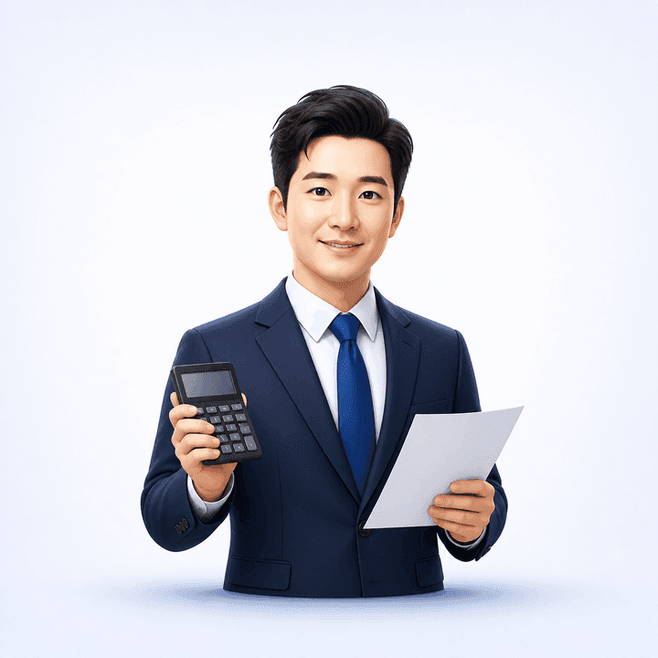 세무 전문가를 표현한 가상 캐릭터 일러스트